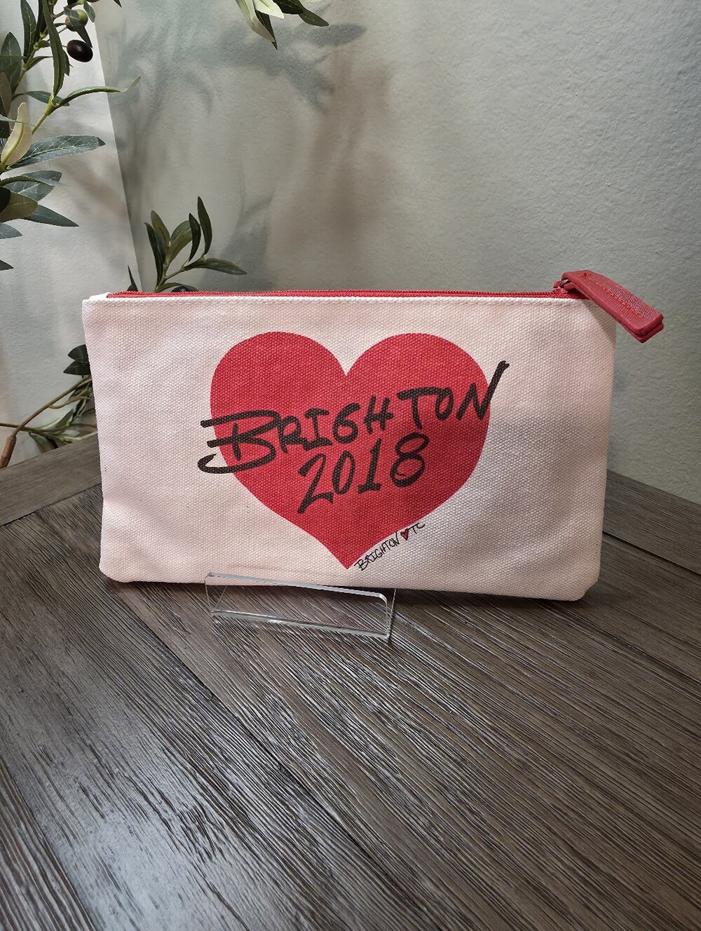 Brighton Illustrated Cosmetic Pouch in Pink, Yellow, Red - Fashion Girls Print